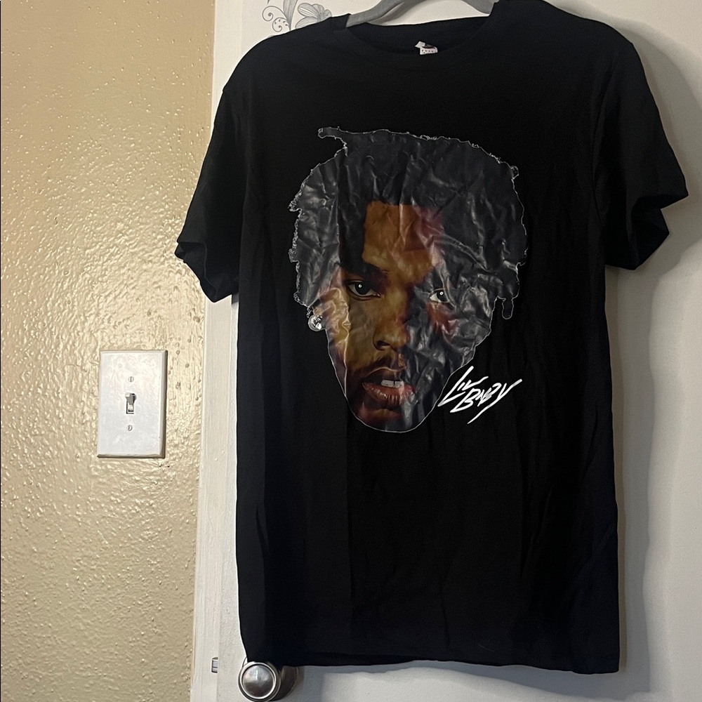 Black Graphic Tee with Artistic Design